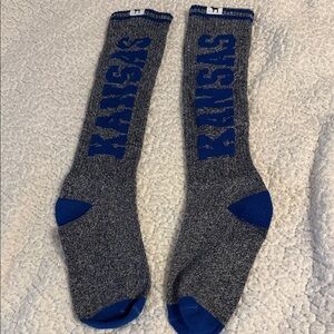 PINK Victoria's Secret Blue and Gray Kansas Socks